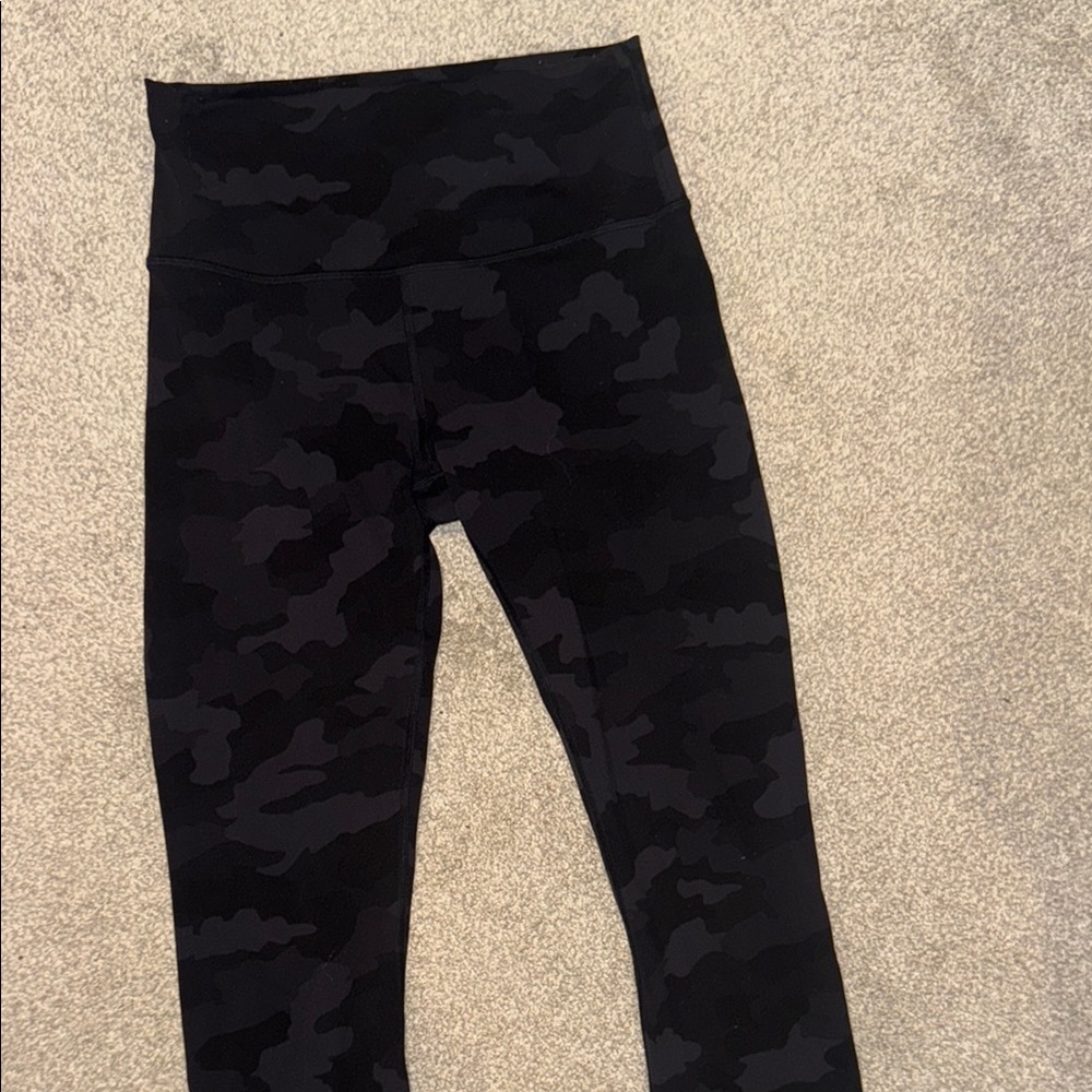 Womens LULULEMON Black Camo High-Waist Leggings